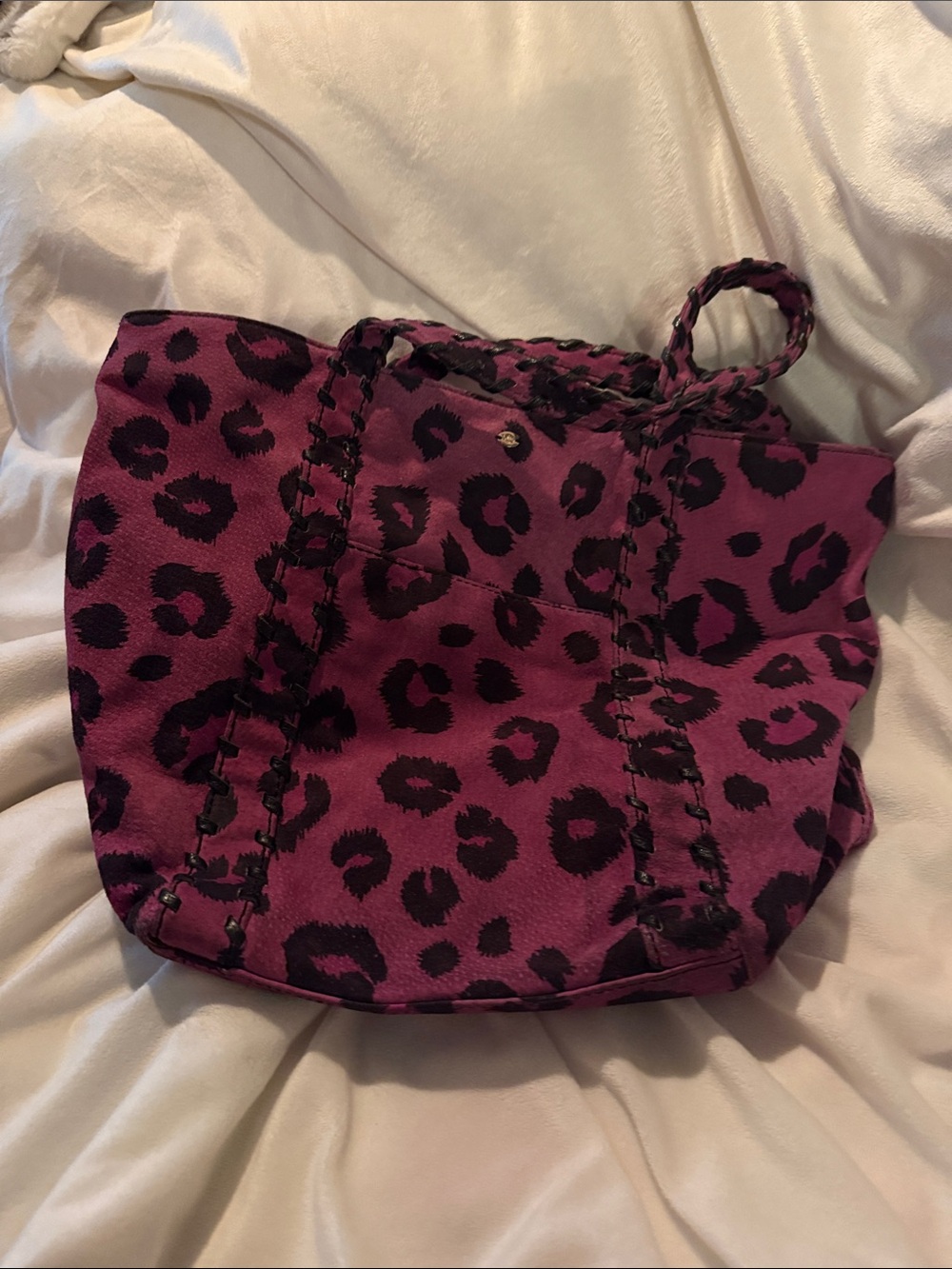 Adorable Purple Leopard-Print Tote Bag